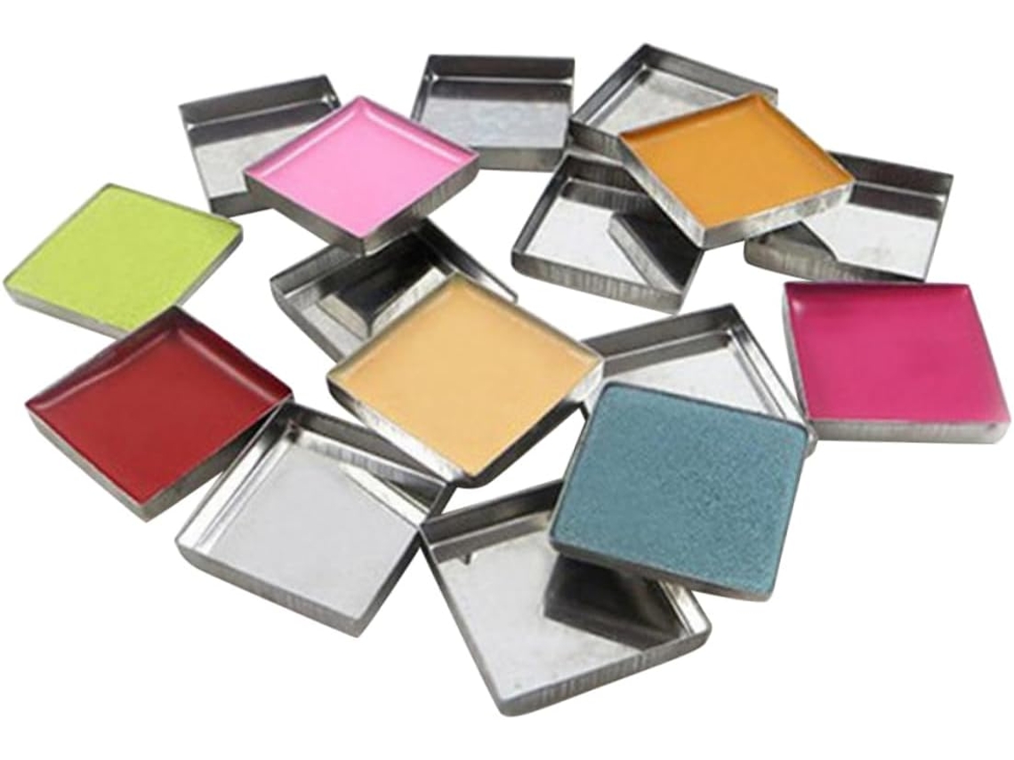 Conjunto De 56 Recipientes Metálicos Reativos Para Sombras, Blushes E Sombras Compactas.