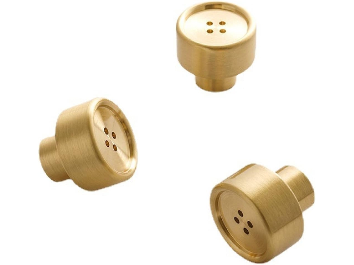 Conjunto De 3 Puxadores Latão Para Portas Armário, Gavetas E Guarda Roupas