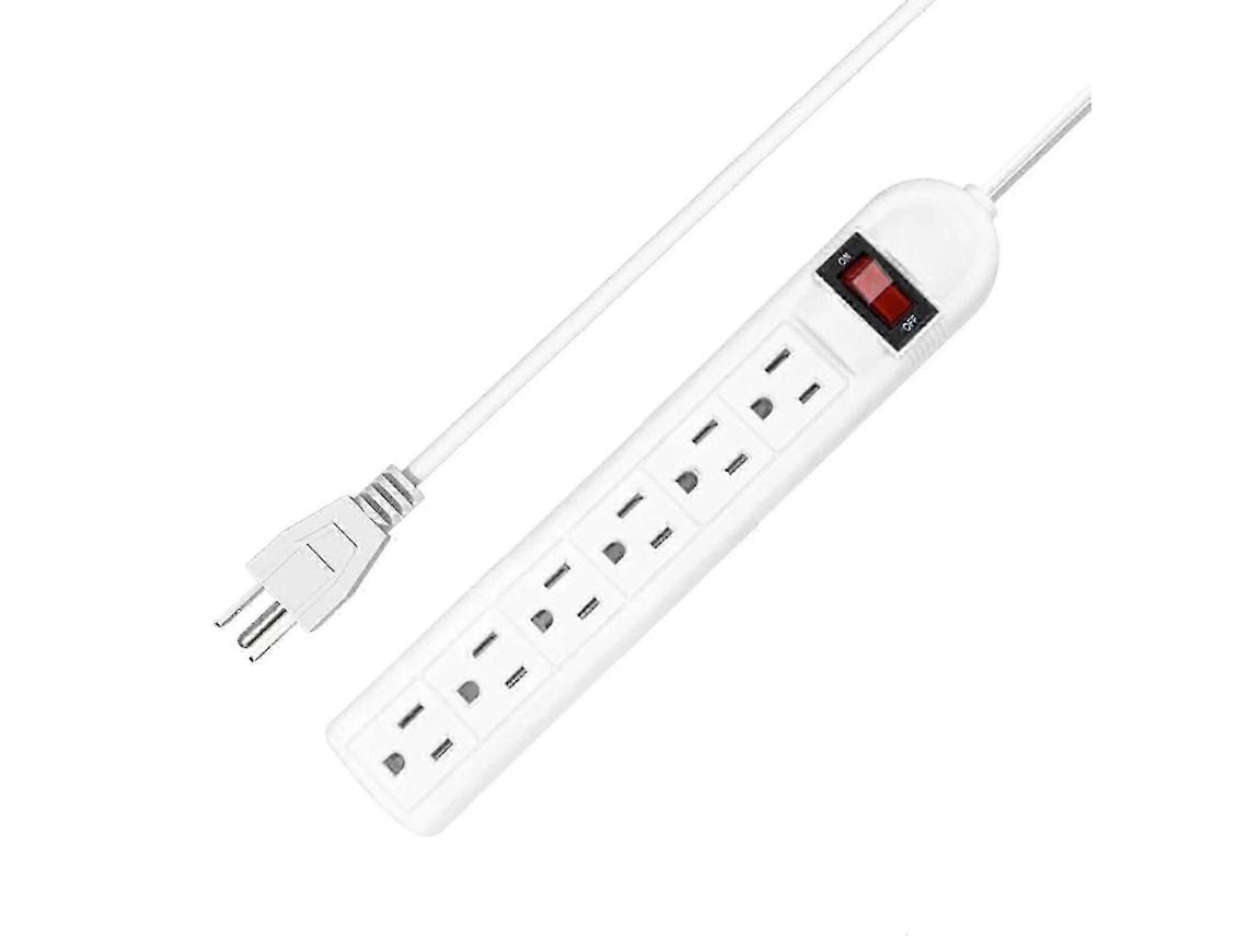 Rgua De Tomadas Com 6 Entradas, Plugue Americano, Capacidade De 1000w E Cabo De Extenso De 2m Para Uso Residencial E Comercial. Olysi Shop
