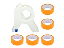 Conjunto de 6 peças de aplicador de fita adesiva com 5 rolos e dispensador para decoração.