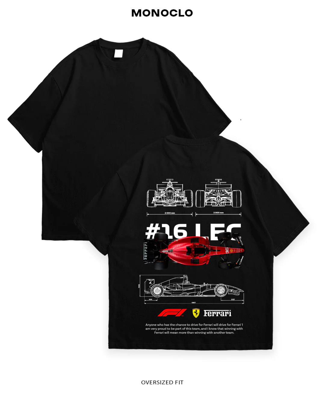 T-shirt Rockinstone F1 Charles Leclerc(2xl)