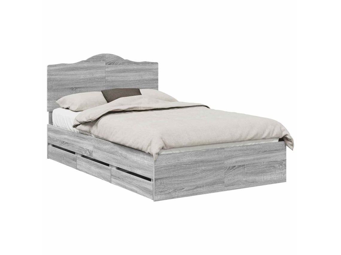 Estrutura de Cama MAISON EXCLUSIVE Sonoma Cinza 120 X 190 cm