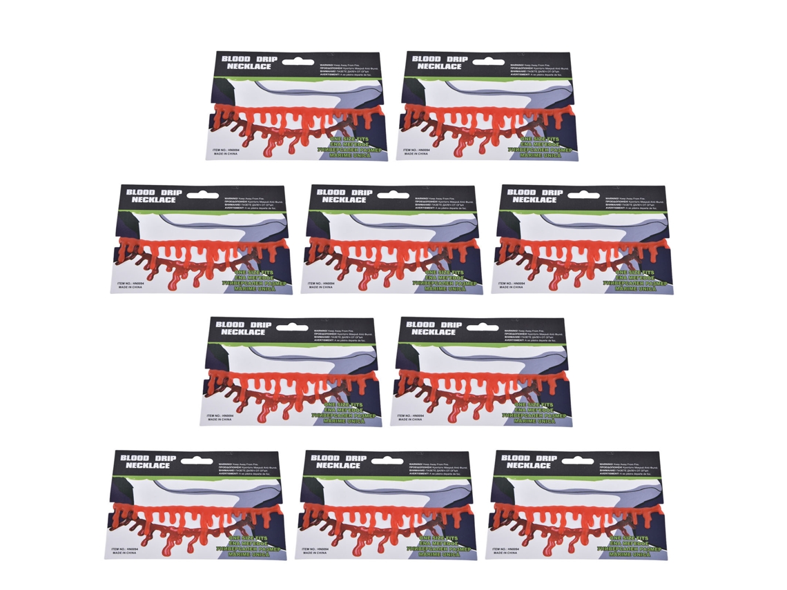 10pcs Colar Gotas Sangue Vampiro Halloween Choker Collar Festa Traje Tamanho Universal