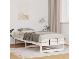 Vidaxl Estrutura Da Cama Branco 90 X 210 Cm Madeira De Pinheiro Sólida
