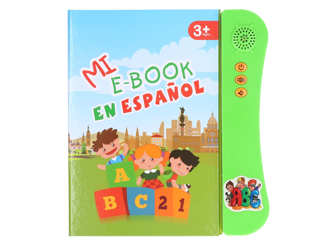 E-book Com Sons Para Crianças: Aprenda Animais, Frutas E Números Em Espanhol - Brinquedo Educativo Verde