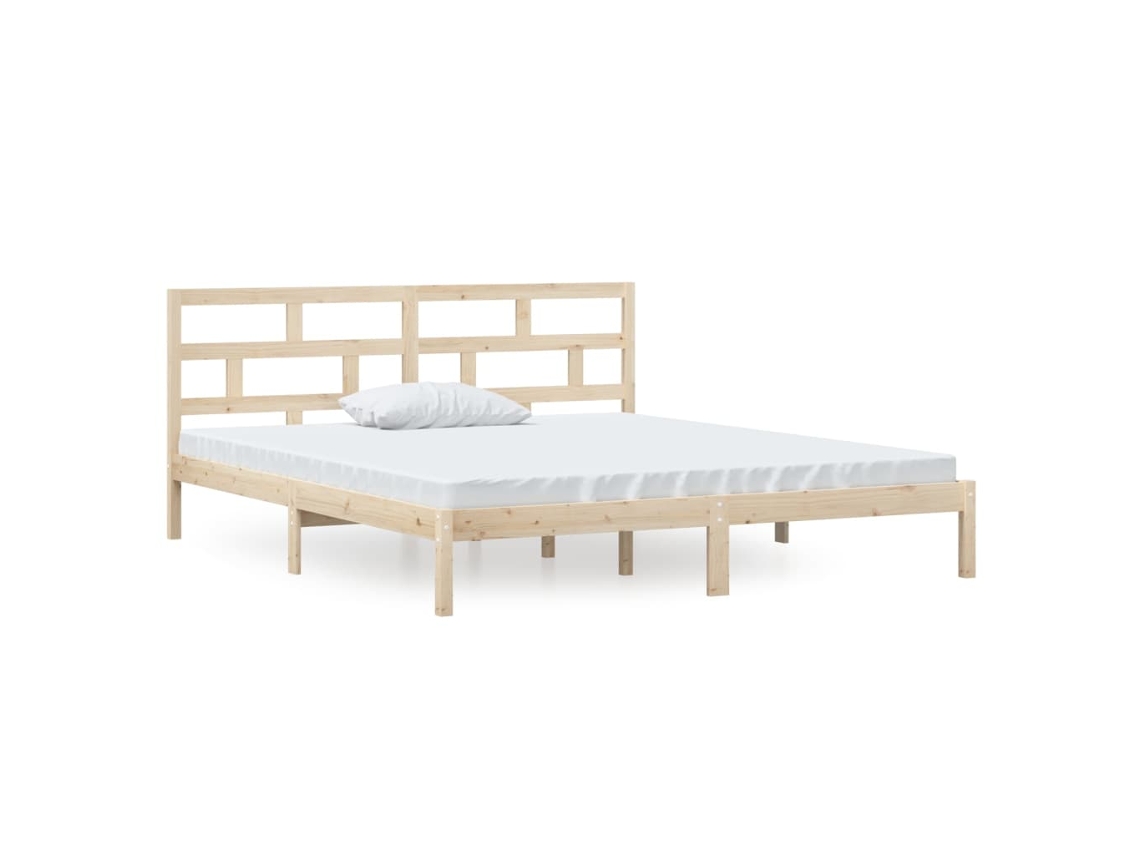 Bed Frame, Bed Frames Vidaxl Marrom Madeira (135 X 190 Cm)