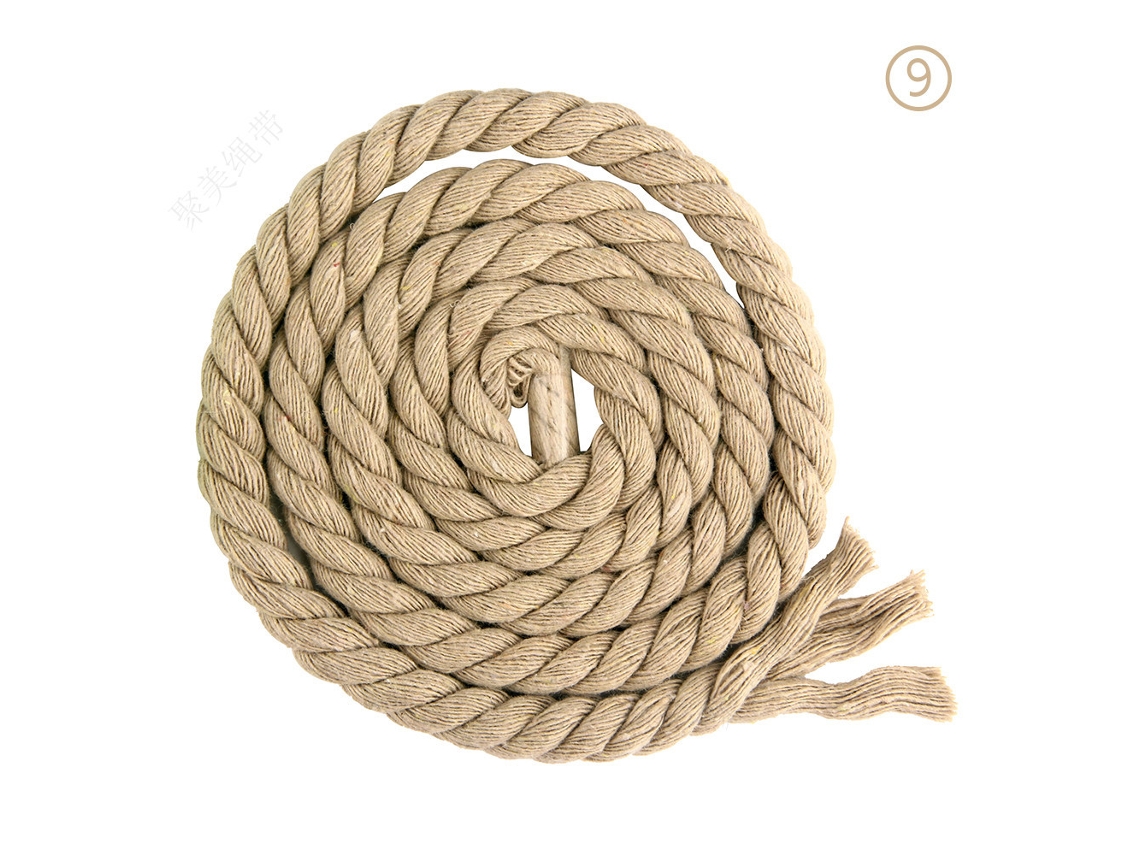 Corda De Algodão Trançada De 3 Fios De 8 Mm X 20 M Para Artesanato, Tricô E Fios Slowmoose