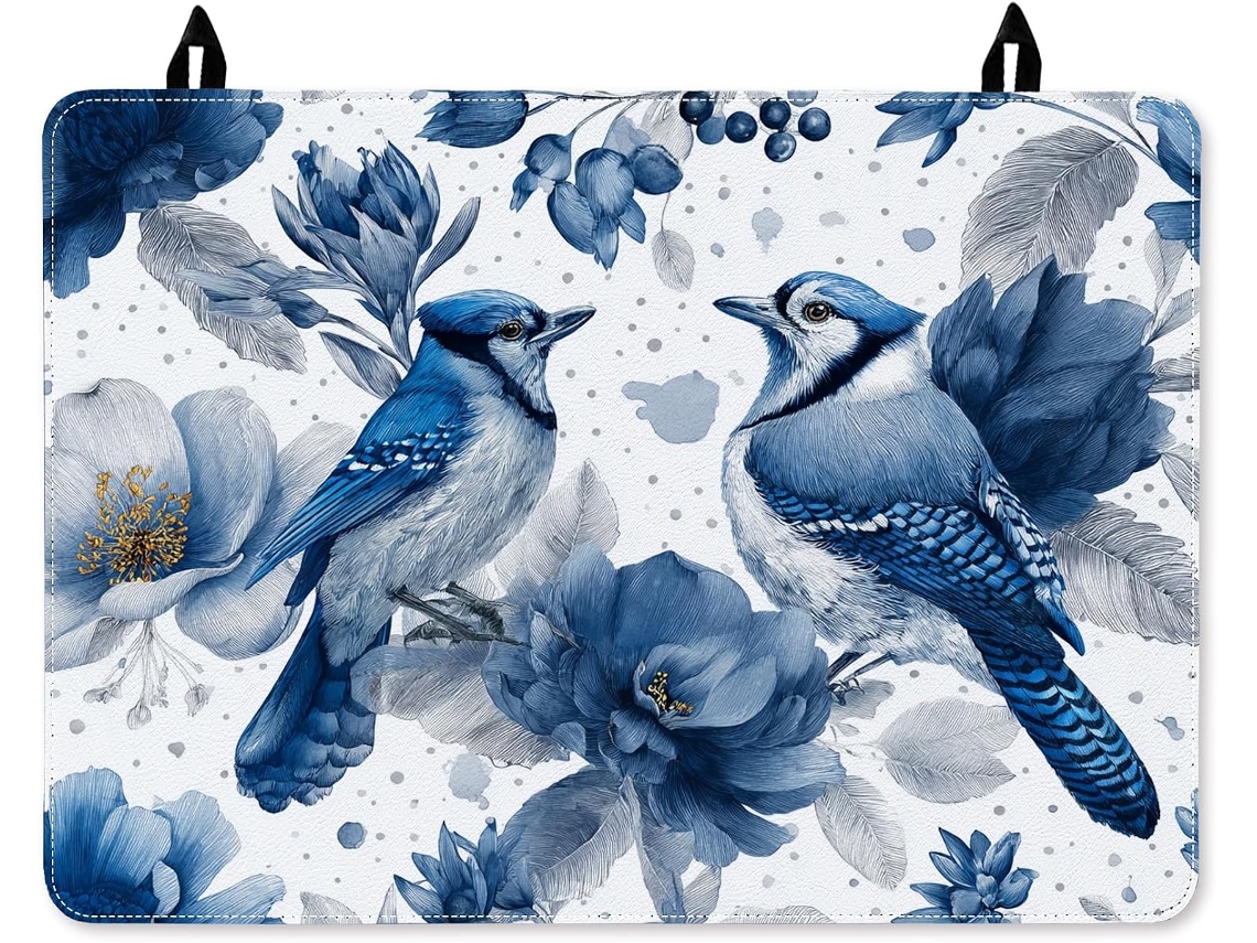 Capa Protetora Para Fogão Elétrico Com Estampa De Pássaros, Natureza, Floral, Primavera, Azul, Impermeável, Item