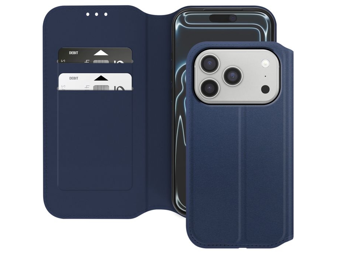 Capa Fólio - Avizar - Iphone 17 Pro - Bolso Para Cartão - Suporte - Azul Escuro