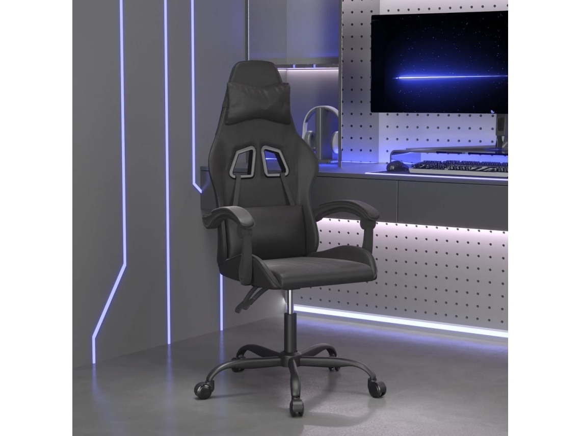 Vidaxl Cadeira De Gaming Couro Artificial Preto