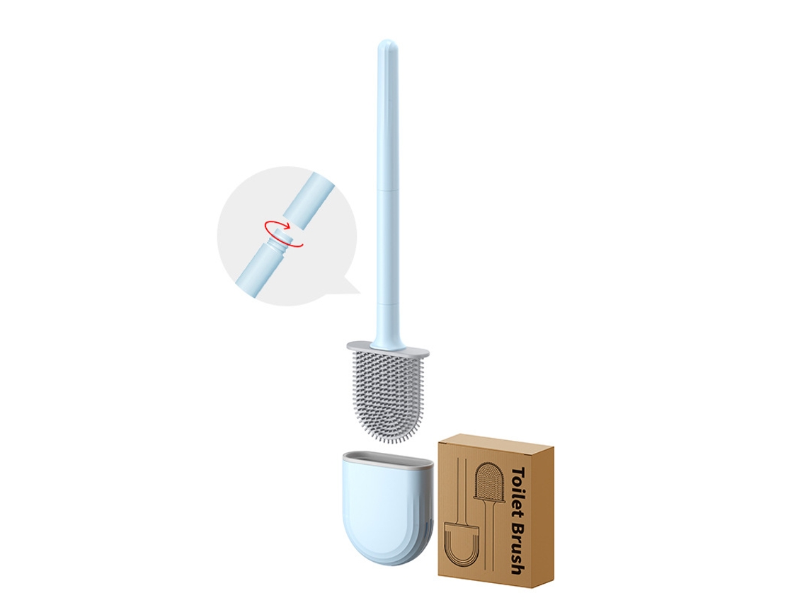 Escova Sanitária de Silicone Macio para Fixação na Parede, Limpeza Completa de Frestas e Cantos, Cabo Removível, de Que Economiza Espaço AQUAFORGE
