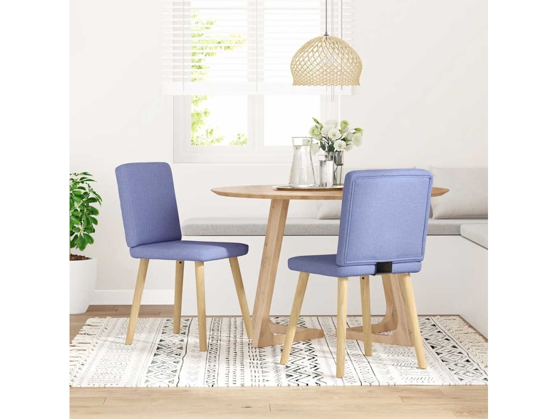 Vidaxl Cadeiras De Jantar 2 Pcs Jeans Tecido Azul