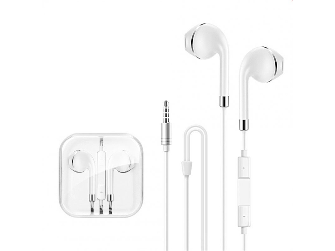 Auriculares com Fio Estéreo com Microfone para Jogos de 3,5 Mm Compatíveis com Android Ios P15 Prata e Branco