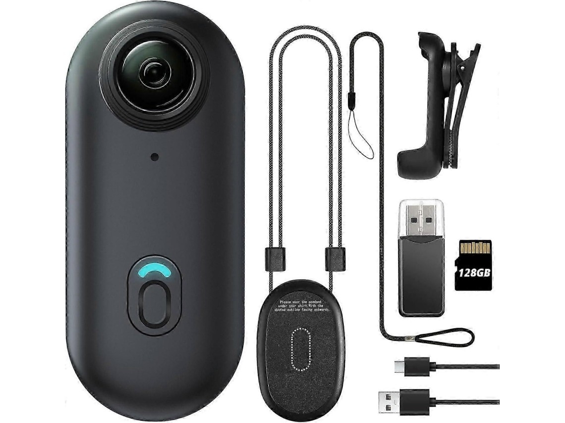 Câmera Corporal Portátil E Compacta Com 128 Gb De Armazenamento E Resolução Full Hd 1080p, Ideal Para Esportes. Dimensões Em Polegadas.