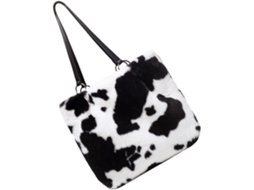 Bolsa De Mão Feminina Grande Em Pelúcia Branca, Elegante E Funcional, Com Alça De Ombro.