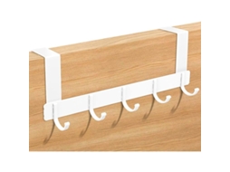 Cabide de porta Slowmoose com 5 ganchos para cozinha, quarto e banheiro (branco)
