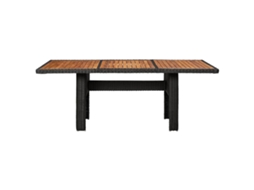 Mesa De Jantar Jardim Mesa Para Exterior 200x100x74 Cm Vime Pe Preto Lovely Home