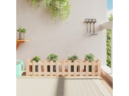 Vidaxl Canteiro Elevado C/ Design De Cerca 150x30x30 Cm Pinho Maciço