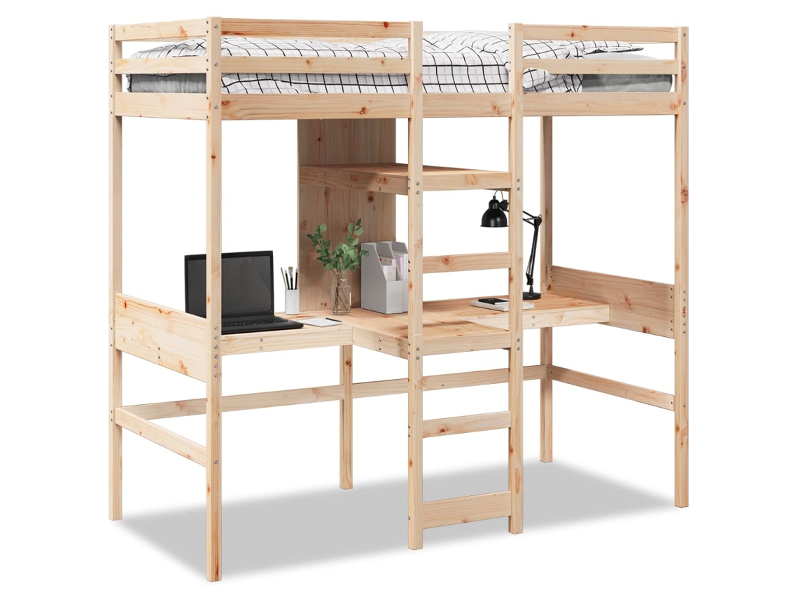 Loft Bed Frame, Loft Bed Frames Vidaxl Marrom Madeira De Pinho (75 X 190 Cm)
