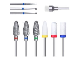 Conjunto de Brocas para Lixadeira de Unhas 2025 Cerâmica/tungstênio/carbeto de Diamante 3/32 Polegadas