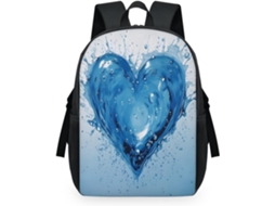 Mochila Tropicallife com estampa de corações para crianças (32x15x44cm) em tecido respirável.