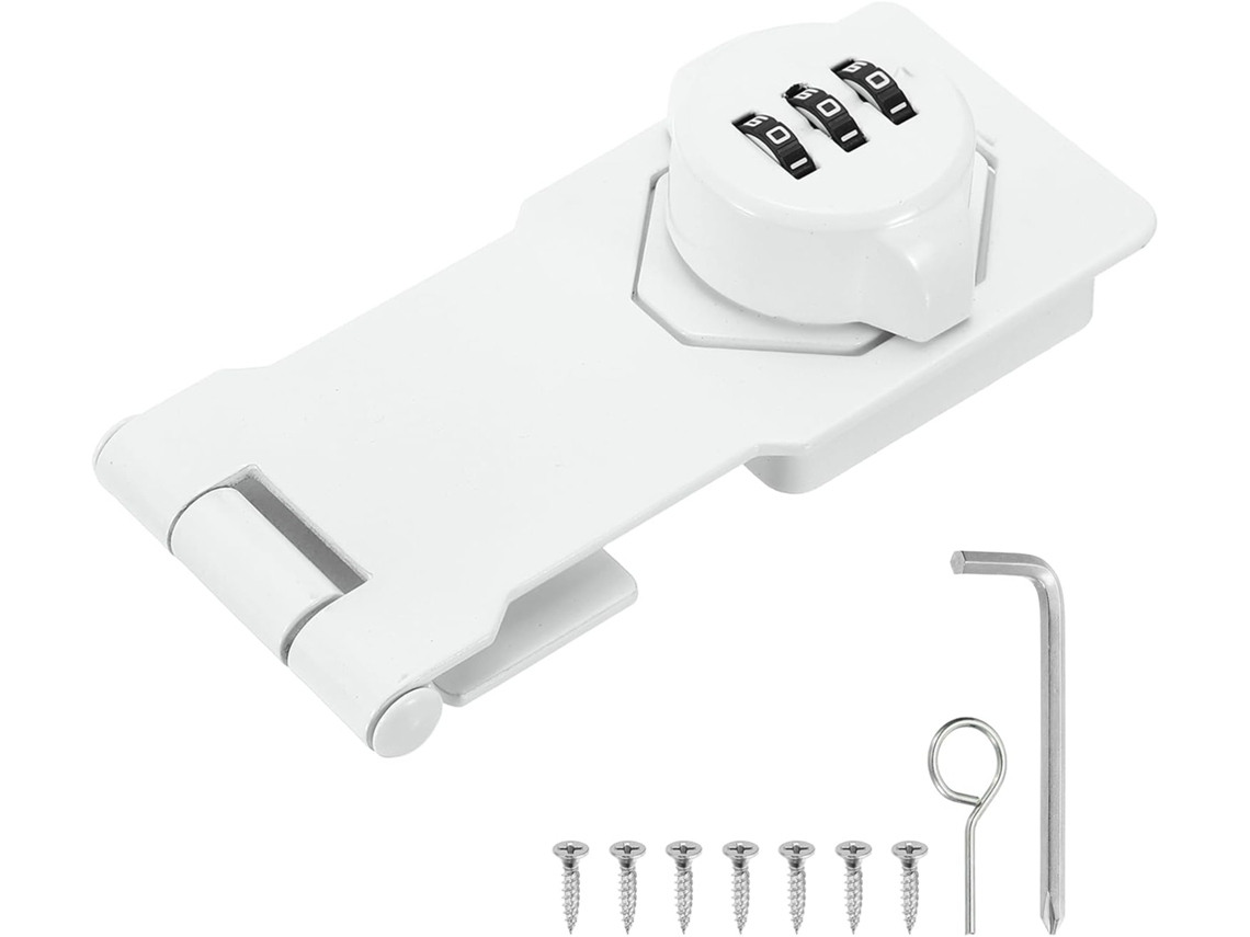 Fechadura Mecânica De Combinação De 3 Dígitos Sem Chave Para Armários, 11.4 Cm, Gavetas, Guarda-roupas E Portas De Armários, Branca, 4.5 Polegadas