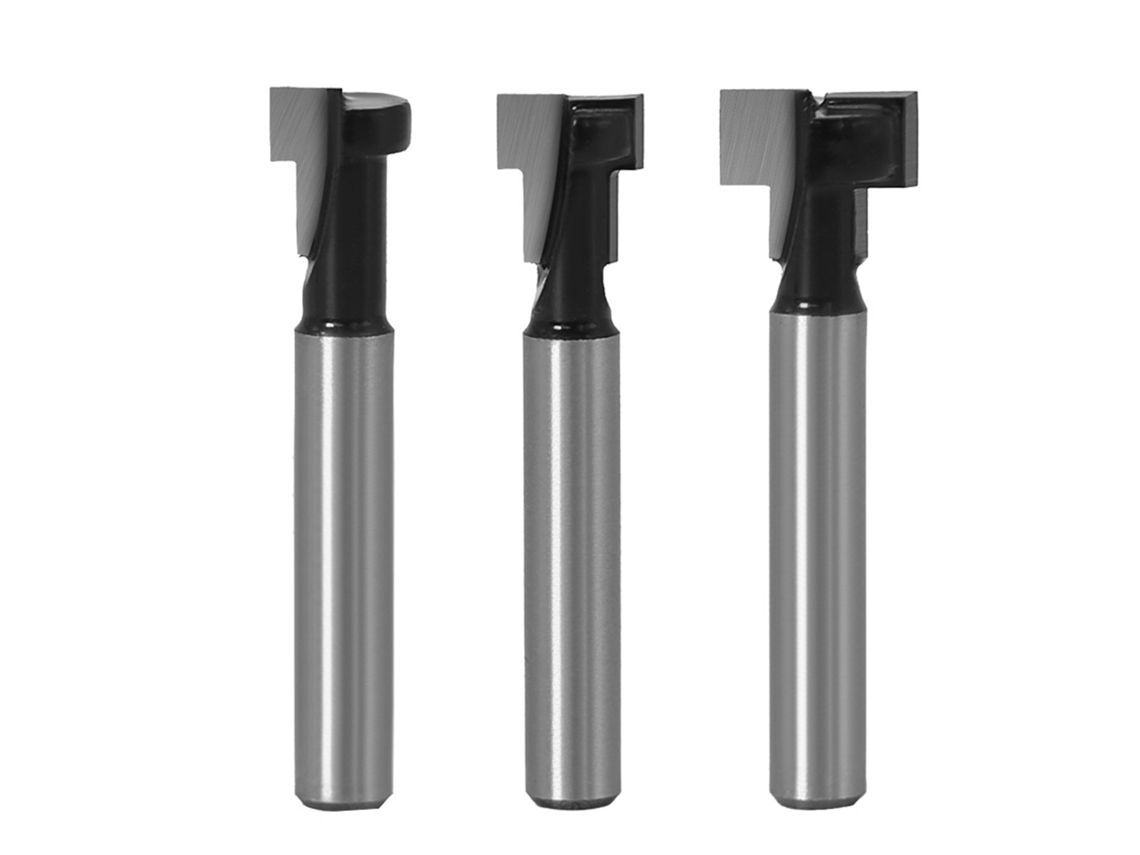 Conjunto de 3 fresas com encaixe tipo chave para carpintaria, com 1/4 Polegada, fresa para madeira 5/16 3/8 1/2 Polegada