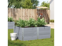 Vidaxl Vaso/floreira De Jardim 150x100cm Madeira Pinho Maciça Cinzento