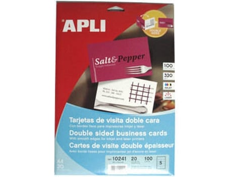 Cartões de Visita APLI InkJet-Laser Matte 320gr (85x54 mm - 100 un)