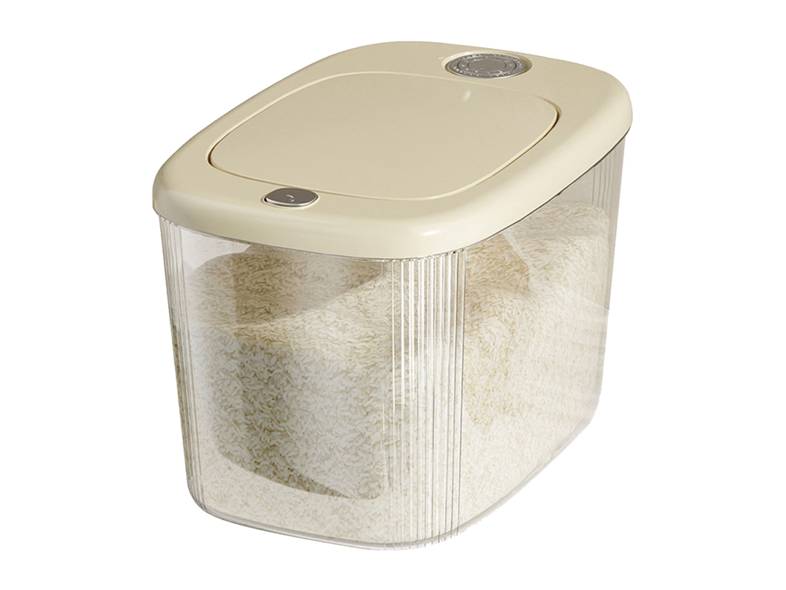 Recipiente de arroz LAXISCREED grande capacidade alimentos cozinha branco creme