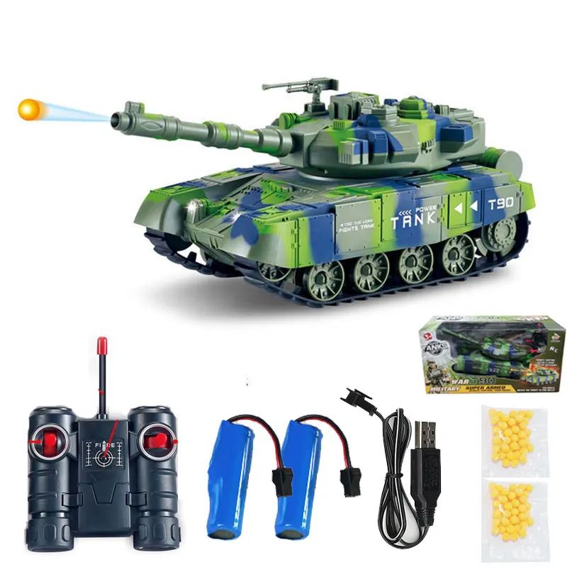 (verde, 2 Pilhas) Tanque Controlado Remotamente Que Dispara Bbs, Recarregável Via Usb, Com Efeitos Sonoros Em Led, Veículo De Guerra Eletrônica.