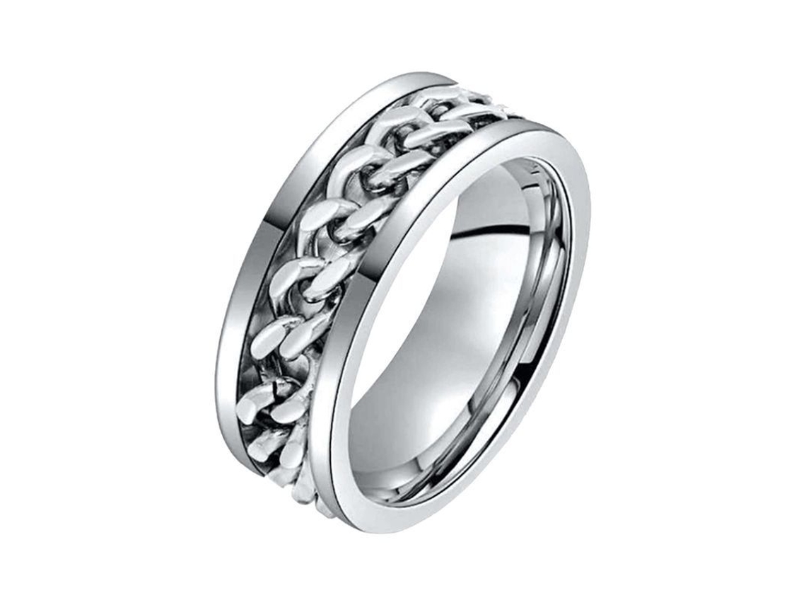 Anel De Aço Inoxidável Flor 925 Prata Casamento Joias Elegantes Tamanho 8mm Pme