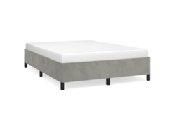 Estrutura de Cama sem Colchão em Cinza Claro 152x203 cm Tamanho Queen Veludo MAISON EXCLUSIVE