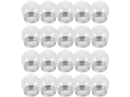 Conjunto De 20 Globos De Neve De Plástico Transparente Para Montar, Com Tampas De Rosca, Capacidade De 150ml.