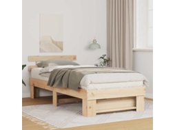 Vidaxl Estrutura Da Cama Com Cabeceira Castanho 100 X 200 Cm
