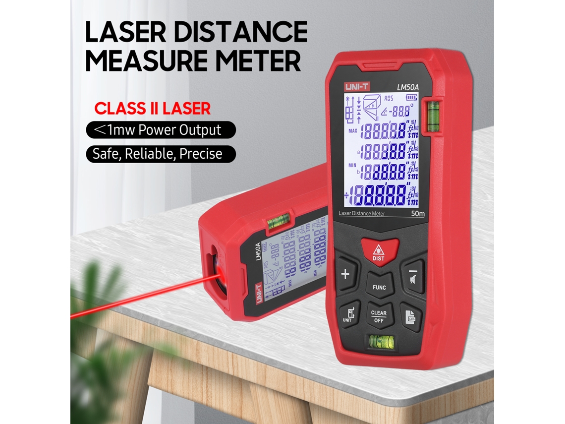 Medidor de Distância a Laser 50m com Níveis de Bolha S/MARCA