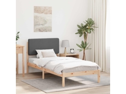 Vidaxl Estrutura De Cama Com Cabeceira Estofada Cinza Escuro