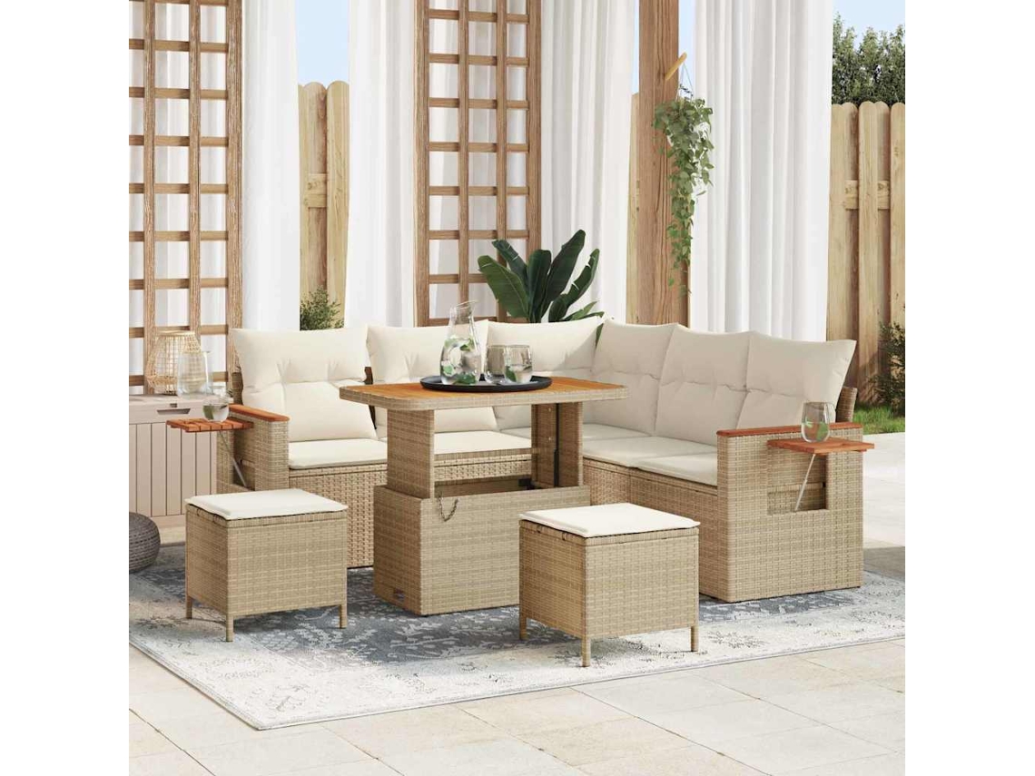 Vidaxl Conjunto De Sofá De Jardim 9 Unid. 8-número De Lugares