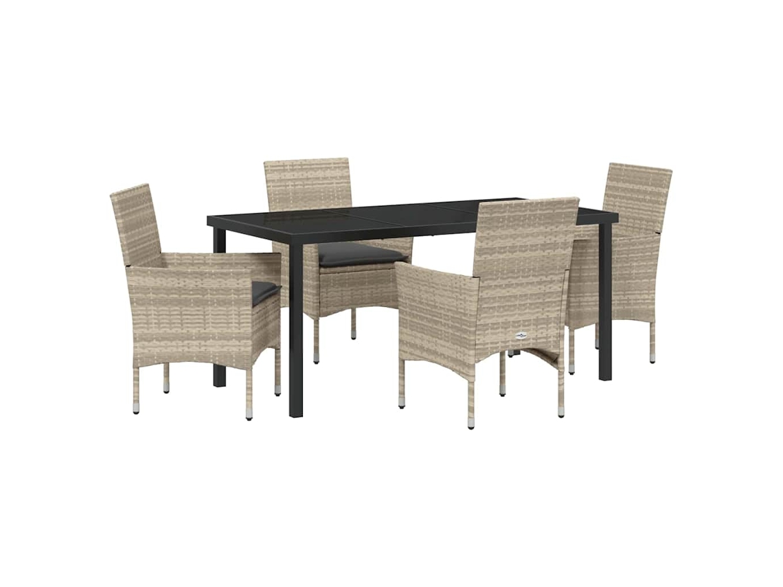 Maison Exclusive - Conjunto De Jantar Para Jardim 5 Pcs Cinzento-claro Vime Pe