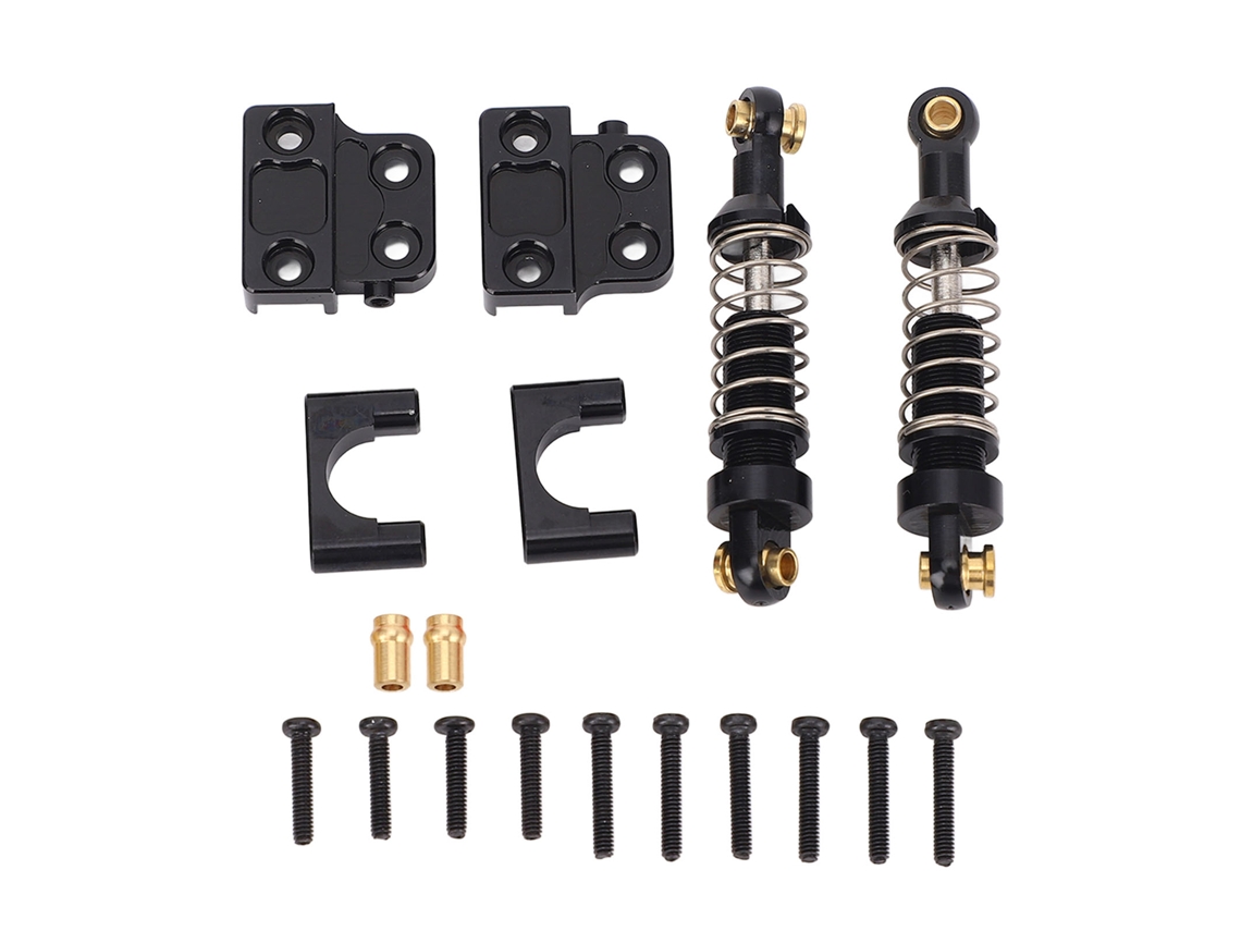 2 Pçs Amortecedor Traseiro Rc De Alumínio Para Mn82 Lc79 Mn78 Escala 1/12 Damper Preto