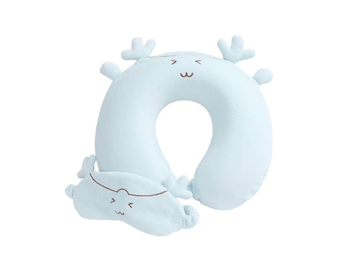 Almofada de Pescoço BRILVIBERA Infantil, Azul, Espuma Viscoelástica