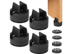 Elevadores móveis ajustáveis com rosca, conjunto de 4 peças, base de 8,1 cm, 2 pol., para movimentação de camas, preto.