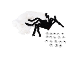 Aranha decorativa com teia falsa para halloween S/MARCA
