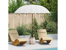 Vidaxl Parasol Balinês Com Base 250 Creme E Branco 220 X 220 X 250 Cm