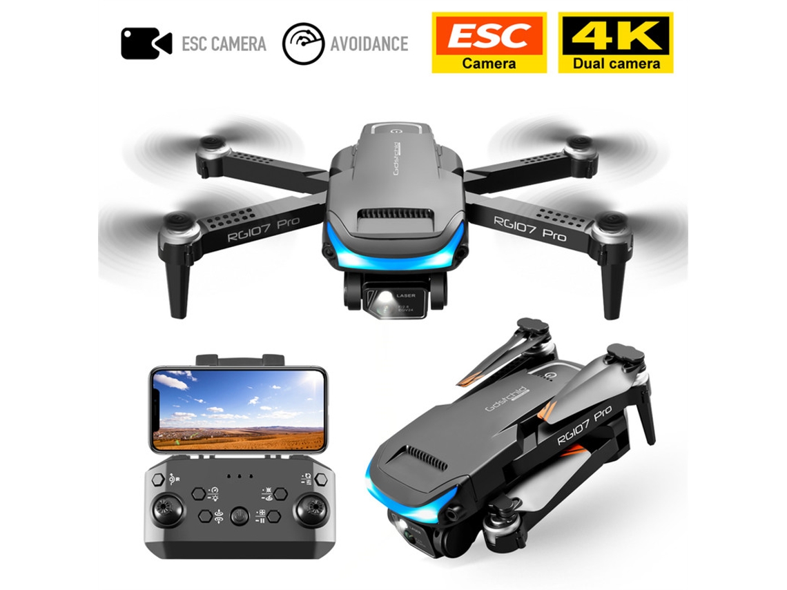Rg107pro Mini Drone Bestvite4k Duração Da Bateria15 Min Preto