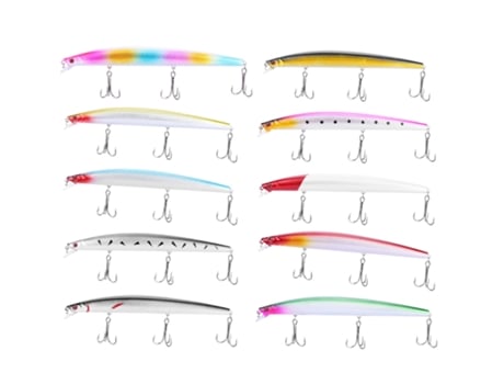 Isca Artificial De Lápis Dura Realística Com Anzol Triplo Acessório Para Pescador Minnow Eioororriy