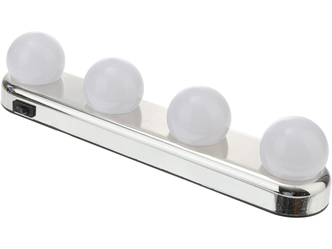 Luminária De Maquiagem Com Ventosa E 4 Lâmpadas Led, Sem Necessidade De Furar, Luz Portátil Em Abs Para