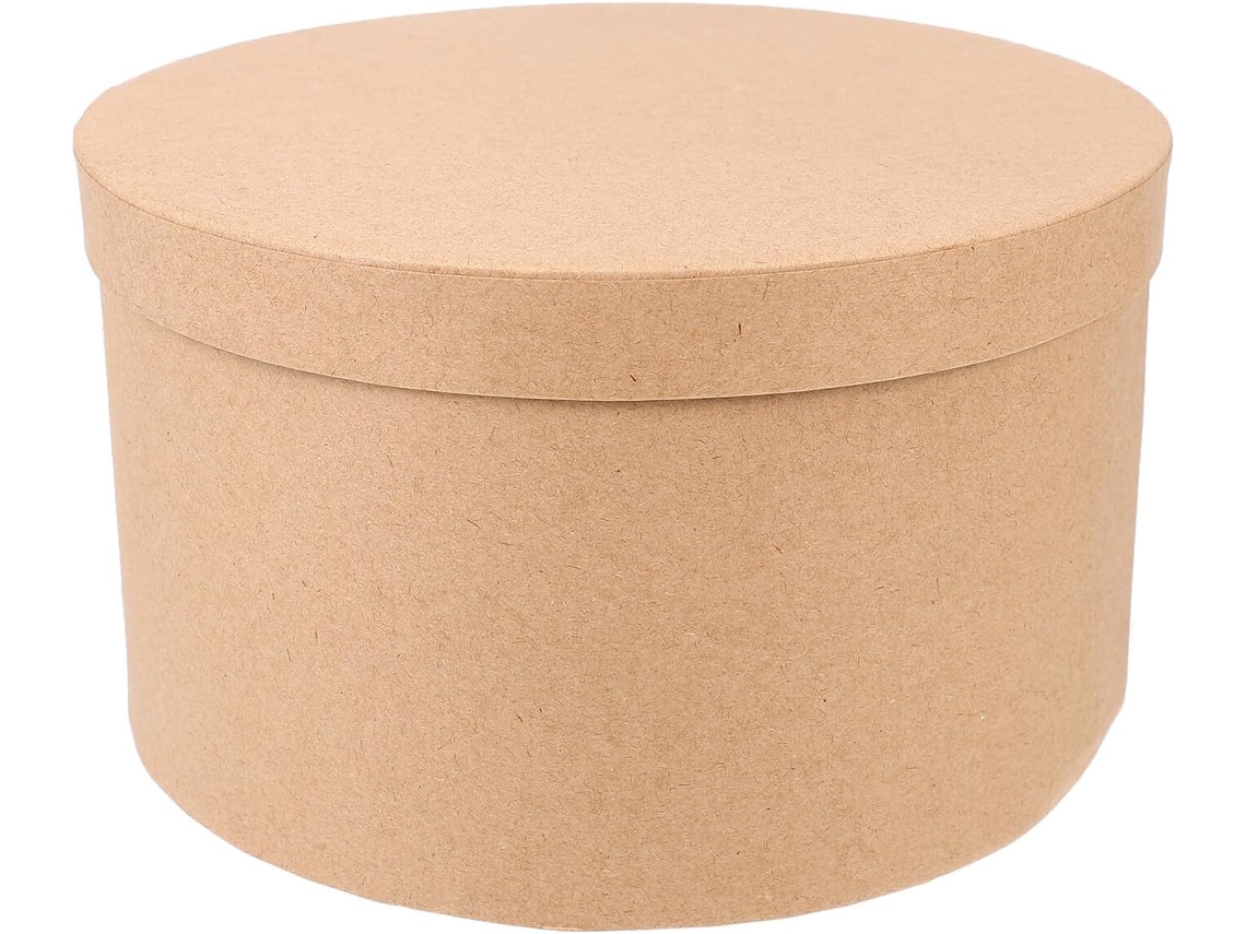 Caixa Redonda De Papel Kraft Com Superfície Lisa, Ideal Para Biscoitos E Com Design Prático Armazenar Bolos Doces