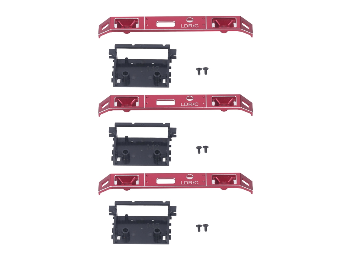 3 Conjunto Para-choque Dianteiro De Carro Controle Remoto Alumínio Resistente Leve Vermelho