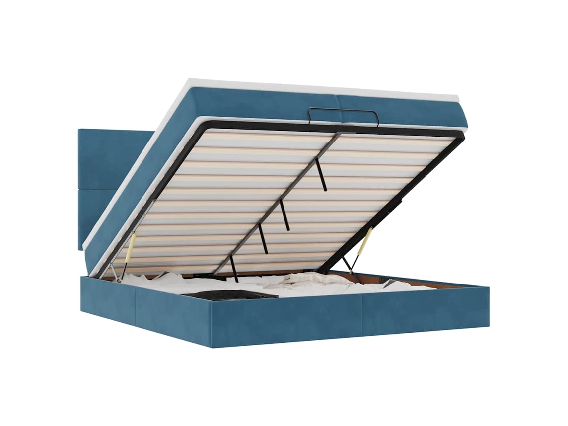 Ottoman Bed, Ottoman Beds Vidaxl Azul Veludo (200 X 200 Cm)